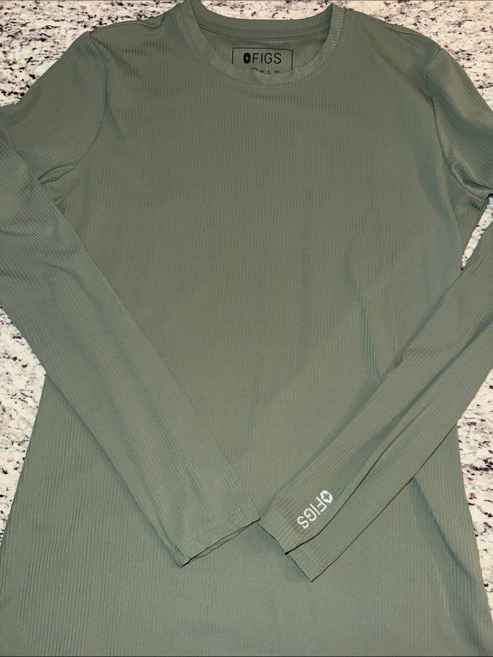 FIGS ribbed Olive under scrub